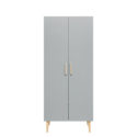 Armoire 2-Portes Emma Blanc/Gris