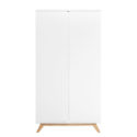 Armoire 2-Portes Sans Pinces Lynn Blanc/Naturel