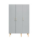 Armoire 3-Portes Emma Blanc/Gris