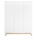 Armoire 3-Portes Sans Pinces Lynn Blanc/Naturel