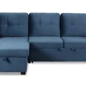 Canapé d’angle convertible moderne Delacroix Velours Bleu