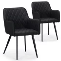 Lot de 2 chaises Clark simili Noir