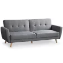 Canapé Convertible Clic-Clac Scandinave Refresha Tissu Gris Clair