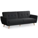 Canapé convertible clic-clac scandinave Refresha Tissu Noir