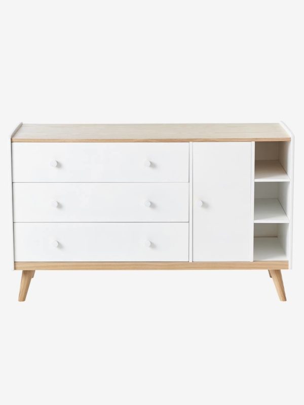 Commode à 3 tiroirs en bois - Blanc-image-3