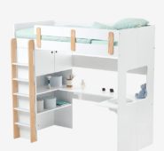 Lit Mezzanine Avec Bureau Et Rangement Ligne Everest