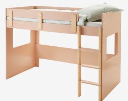 Lit mezzanine mi-hauteur LIGNE EVEREST – rose