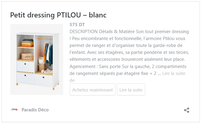 Petit dressing PTILOU – blanc - Paradis Déco